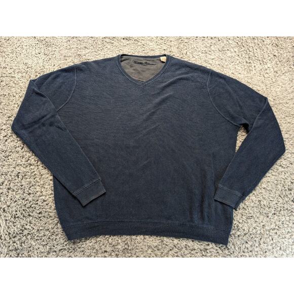 Tommy Bahama Sweater Men Extra Large Blue V Neck Classiccore Preppy Normcore - Picture 1 of 6